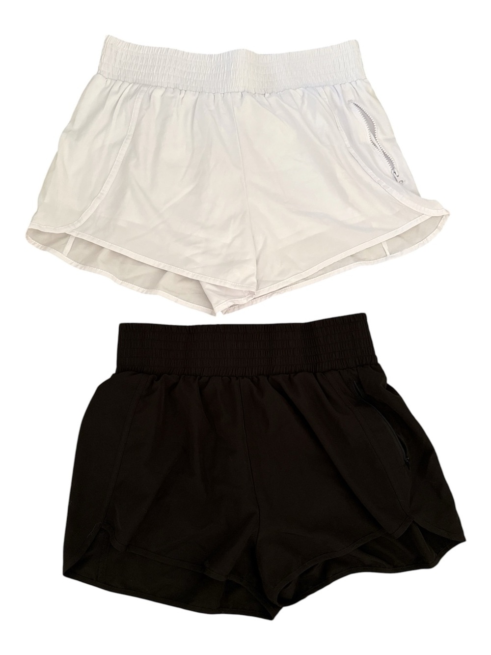 Everyday Athletic Women’s Running Shorts — White & Black